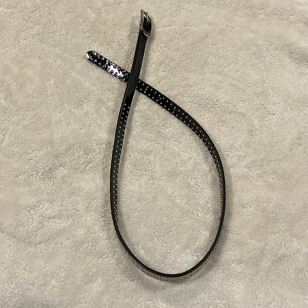 Black and Cream Reversibe Studded Belt